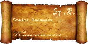Szeicz Radamesz névjegykártya